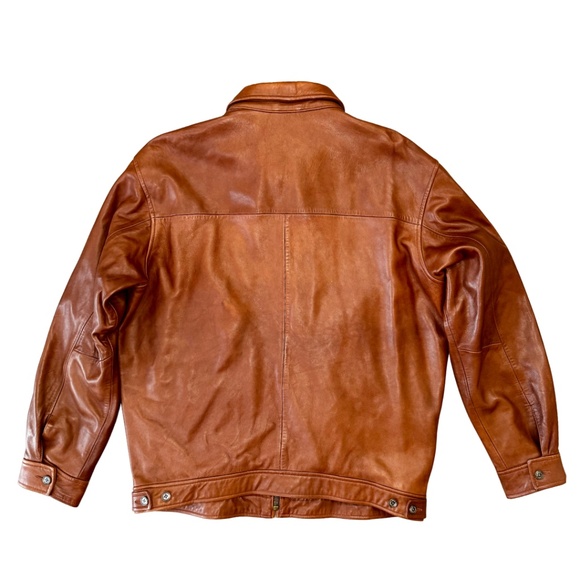 POLO RALPH LAUREN Men's Leather Bomber Jacket - M - Picture 2 of 16